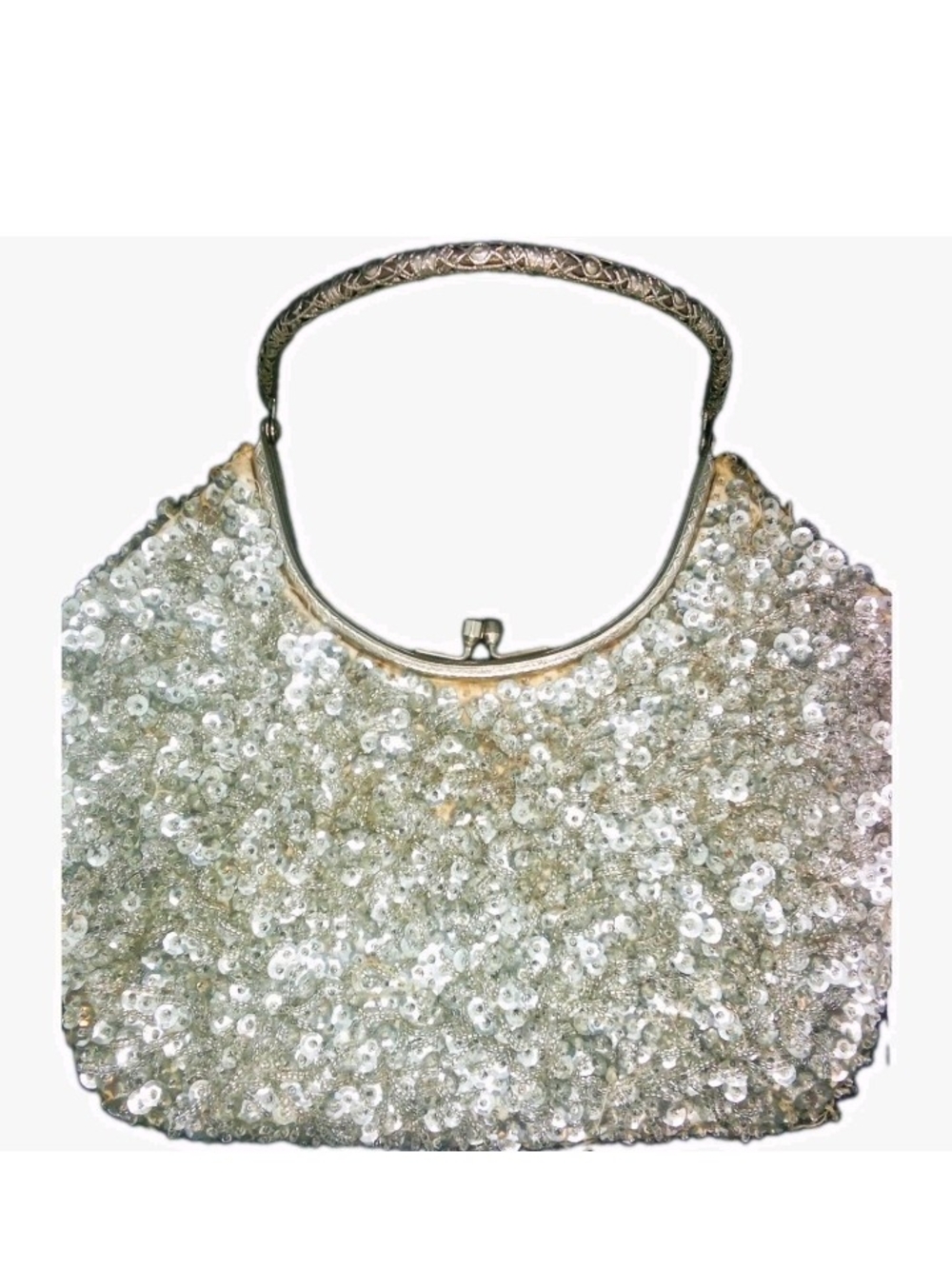 Silver Sequin Evening Top-Handle Bag - Gary Gail